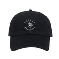 May include: A black baseball cap with a white embroidered design that says 'Coffee and Dogs' with a coffee cup and paw print in the center.
