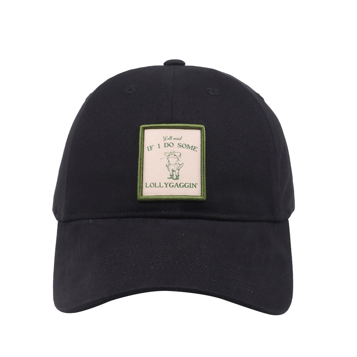 HatPhile “Y’all Mind If I Do Some LOLLYGAGGIN’” Embroidered Black Baseball Cap Black