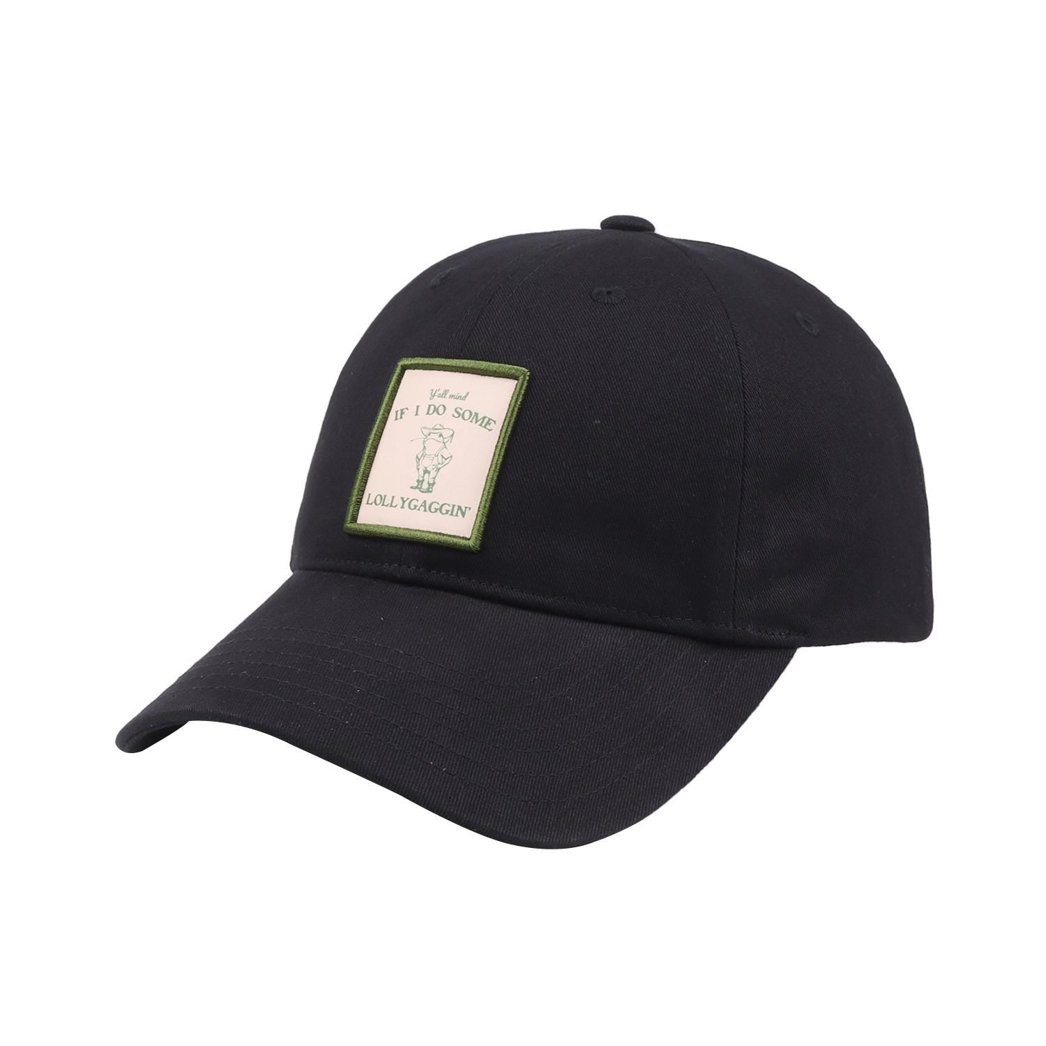 HatPhile “Y’all Mind If I Do Some LOLLYGAGGIN’” Embroidered Black Baseball Cap image 2